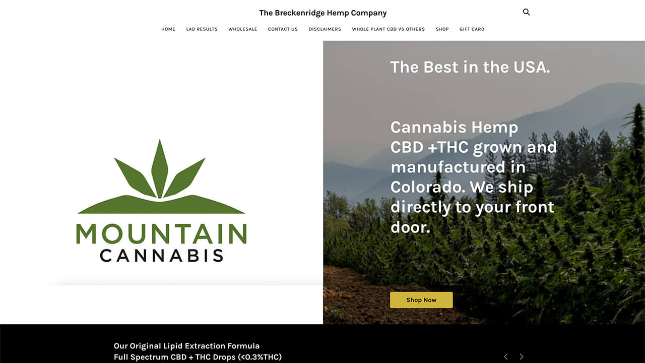 The Breckenridge Hemp Company website